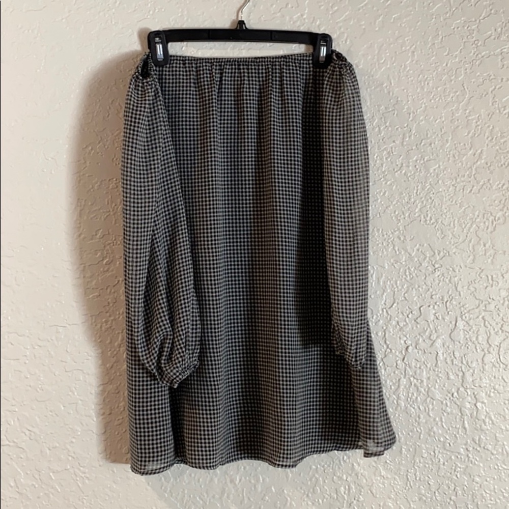 Strapless gingham dress